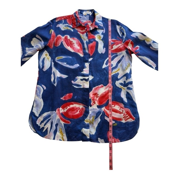 Aritiza | Babaton Tahoma Linen Floral Watercolour Pattern Blouse - Size Small - Picture 11 of 15